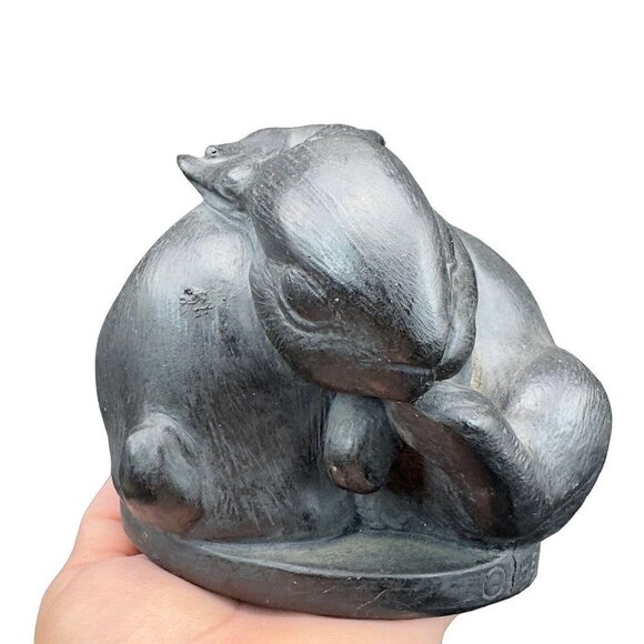 Vintage Hen Feathers Two Bunnies Collection 1985 Pottery Sculpture Figurine VTG - Picture 10 of 14